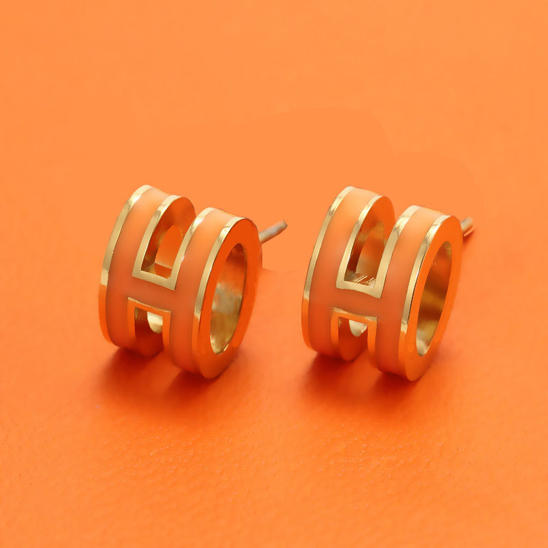 Luxury H Gold Earrings Women Orrous Girls Ear Studs Designer Jewelry Earring Valentine Day Gift Engagement for hnessdesigner fashion Bride bfe