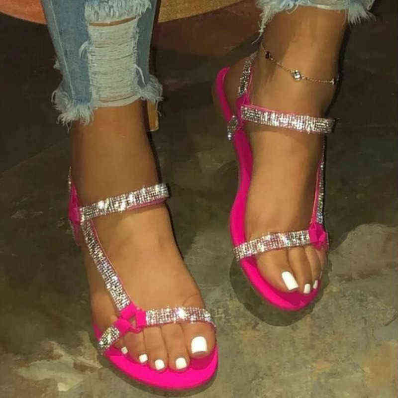 2022 Flat Sandals Women Fashion Summer Rhinestone Women Sandal Outdoor Beach Shoes Simple Crystal Shoe Plus Size 35-43 Y220521, Black
2022 Flat Sandals Women Fashion Summer Rhinestone Women Sandal Outdoor Beach Shoes Simple Crystal Shoe Plus Size 35-43 Y220521, Black