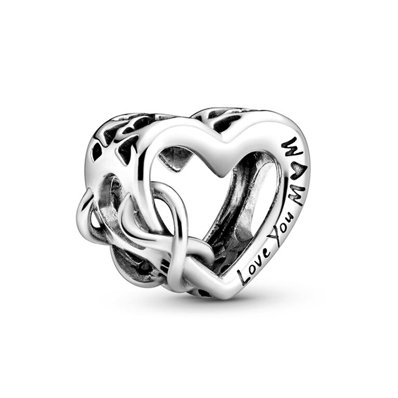 925 Sterling Silver Hollow Love Mom Crown Charms Beads Pendant for Bracelet Necklace Ladies Men's Jewelry Fashion Accessories Special Offer DIY F