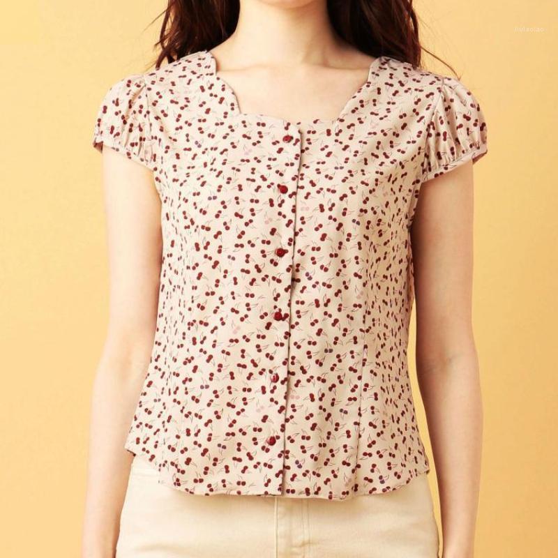 Women' Blouses & Shirts Chic Elegant Cherry Print Single Breasted V-neck Short Sleeve Corp Tops 2022 Summer Fashion Sweet Women, Black cherry tops
Women' Blouses & Shirts Chic Elegant Cherry Print Single Breasted V-neck Short Sleeve Corp Tops 2022 Summer Fashion Sweet Women, Black cherry tops