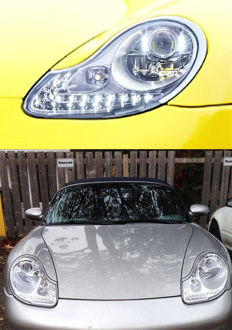 Headlight Assembly for Porsche Boxster 911/996 LED Headlights 1998-2004 DRL Streamer Turn Signal Headlamp
