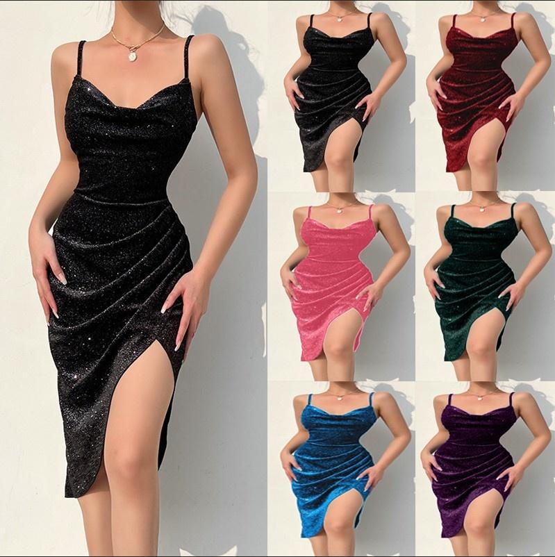 Casual Dresses Women Sexy Velvet Solid Color Dress Backless Peach Hip Glittering Material Split Fold Suspender Party For FemaleCasual, Black
Casual Dresses Women Sexy Velvet Solid Color Dress Backless Peach Hip Glittering Material Split Fold Suspender Party For FemaleCasual, Black