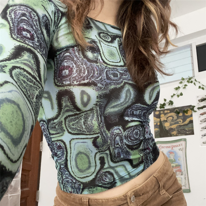 Fairy Grunge Shirt Basic Mesh Print Top Women E Girl Gothic Punk Style T shirts Tees Clothes Street Tops Womens Clothing 220714, As photo shows 
Fairy Grunge Shirt Basic Mesh Print Top Women E Girl Gothic Punk Style T shirts Tees Clothes Street Tops Womens Clothing 220714, As photo shows