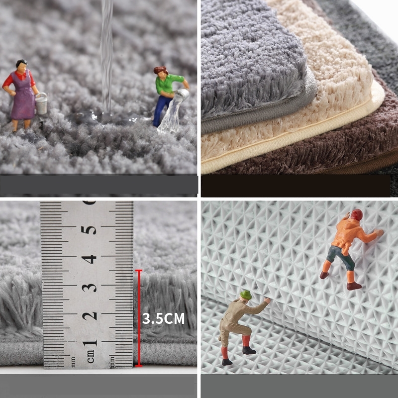 Thicken Bathroom Bath Mat Floor Carpets For Lavatory Washroom Bathtub Side Solid Color Toilet Rugs Large Size R1031 H260226