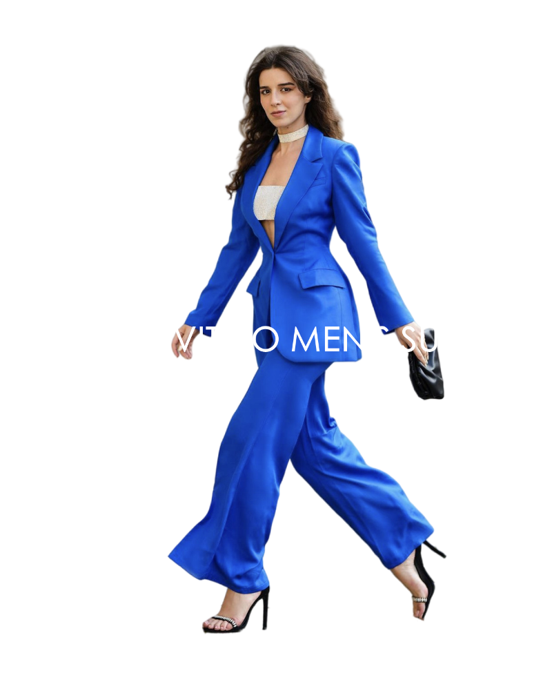 Women' Two Piece Pants Elegant Blue Corset Waist Women Suit Slim Fit Blazer With Wide Leg 2 Set Formal For Female Office Work Business Wear, Black
Women' Two Piece Pants Elegant Blue Corset Waist Women Suit Slim Fit Blazer With Wide Leg 2 Set Formal For Female Office Work Business Wear, Black