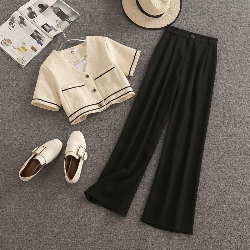 Women' Two Piece Pants Streetwear Fashion Summer Set Women Crop Top Shirt Blouse + Wide Leg Pant Suits Vintage Jacket Coat 2
Women' Two Piece Pants Streetwear Fashion Summer Set Women Crop Top Shirt Blouse + Wide Leg Pant Suits Vintage Jacket Coat 2