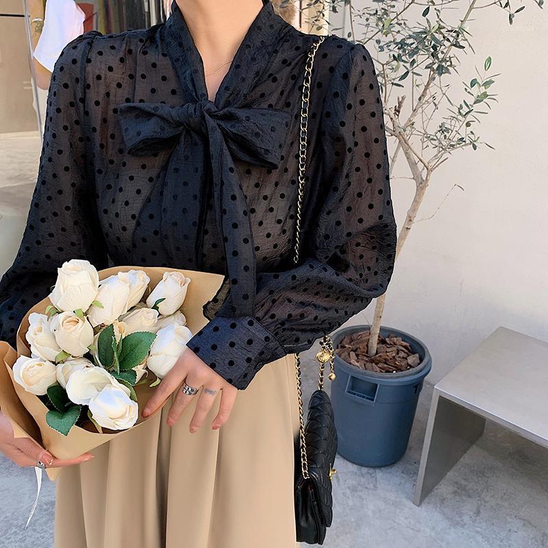 Women's Blouses & Shirts 2022 Spring Retro Polka Dot Women Tops Bow Elegant Tie V-neck Long-sleeved Chiffon Feamle Blouse, Beige
Women's Blouses & Shirts 2022 Spring Retro Polka Dot Women Tops Bow Elegant Tie V-neck Long-sleeved Chiffon Feamle Blouse, Beige