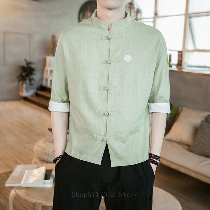 Ethnic Clothing Chinese Style Mens Tops Tang Suit Linen Half Sleeve Solid Traditional China Hanfu Shirt Plus Size M-5XLEthnic EthnicEthnic
Ethnic Clothing Chinese Style Mens Tops Tang Suit Linen Half Sleeve Solid Traditional China Hanfu Shirt Plus Size M-5XLEthnic EthnicEthnic