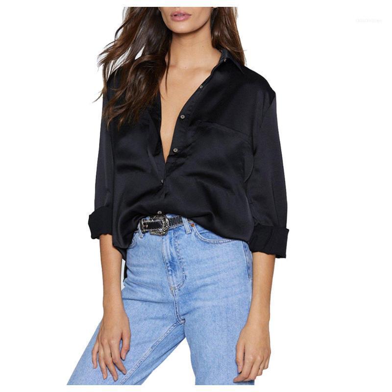 Fashion Blouse Women Turndown Collar Solid Long Sleeve Button Pocket Silk Office Lady Work Shirts& Blusas Mujer1, Burgundy
Fashion Blouse Women Turndown Collar Solid Long Sleeve Button Pocket Silk Office Lady Work Shirts& Blusas Mujer1, Burgundy
