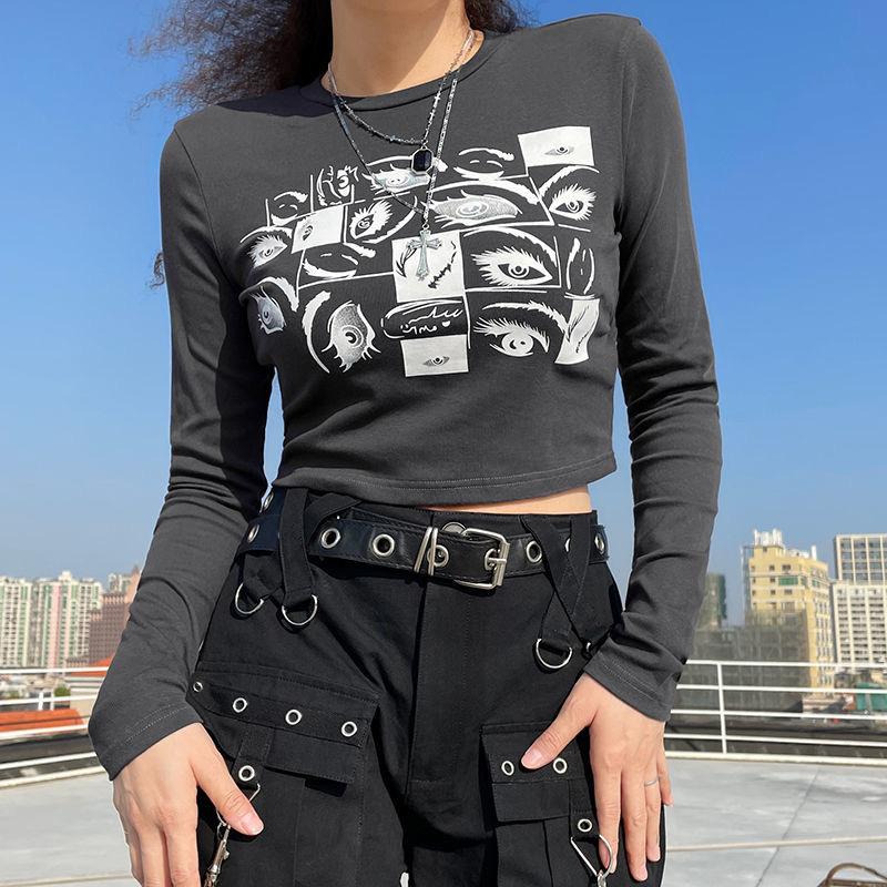 Women' T-Shirt Gothic Female Tees American Clothing Crop Tops Grunge Kpop Slim Long Sleeve Vintage Hip Hop Y2k Streetwear Women, Hei
Women' T-Shirt Gothic Female Tees American Clothing Crop Tops Grunge Kpop Slim Long Sleeve Vintage Hip Hop Y2k Streetwear Women, Hei