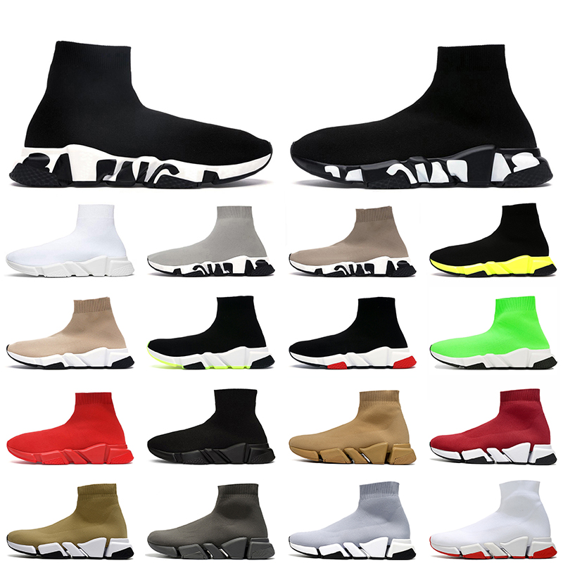 

2022 Top Fashion Sock Shoes Womens Mens Knit Designer Casual Shoe Graffiti Black Whit Red Beige Bottom Socks Trainer 2 Platform Loafers Flats Sneakers Boots Size 36-45, E11 dark slate 36-46