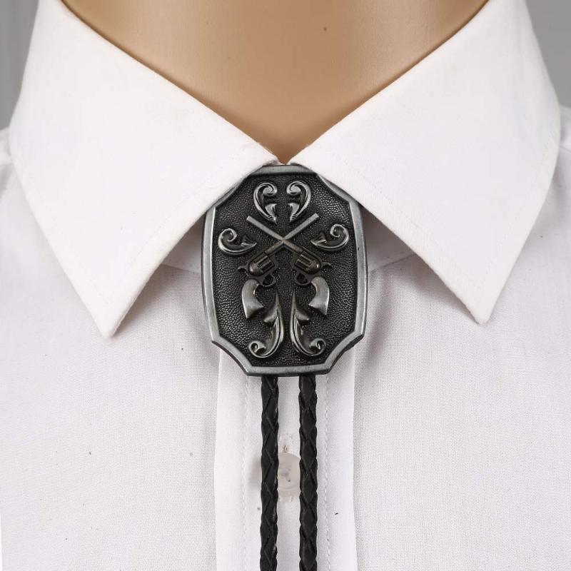 Bow Ties Vintage Gouble Gun Bolo Tie For Man Cowboy Western Cowgirl Leather Rope Zinc Alloy NecktieBow BowBow
Bow Ties Vintage Gouble Gun Bolo Tie For Man Cowboy Western Cowgirl Leather Rope Zinc Alloy NecktieBow BowBow