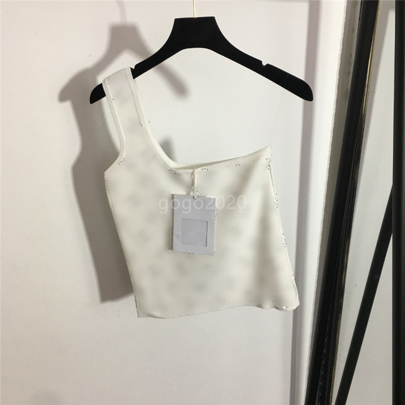 2022 womens summer knit tee designer tops with letter rhinestone milan runway cotton square neck designer crop top t-shirt clothing high end sexy pullovers vest, White
2022 womens summer knit tee designer tops with letter rhinestone milan runway cotton square neck designer crop top t-shirt clothing high end sexy pullovers vest, White