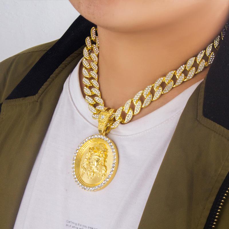 Pendant Necklaces Karopel Gold Color 18quotHipHop Chain Necklace For Men Women Big Jesus Penddant Out Miami Cuba Gift Jewelry