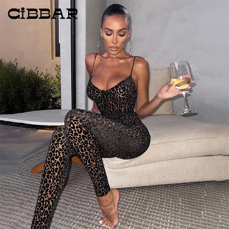 CIBBAR Leopard Print Skinny Camisole Jumpsuit Women Mesh Flocking Low Chest Sleeveless Sexy Bodycon Clubwear Overalls 1PC 220704, Black
CIBBAR Leopard Print Skinny Camisole Jumpsuit Women Mesh Flocking Low Chest Sleeveless Sexy Bodycon Clubwear Overalls 1PC 220704, Black
