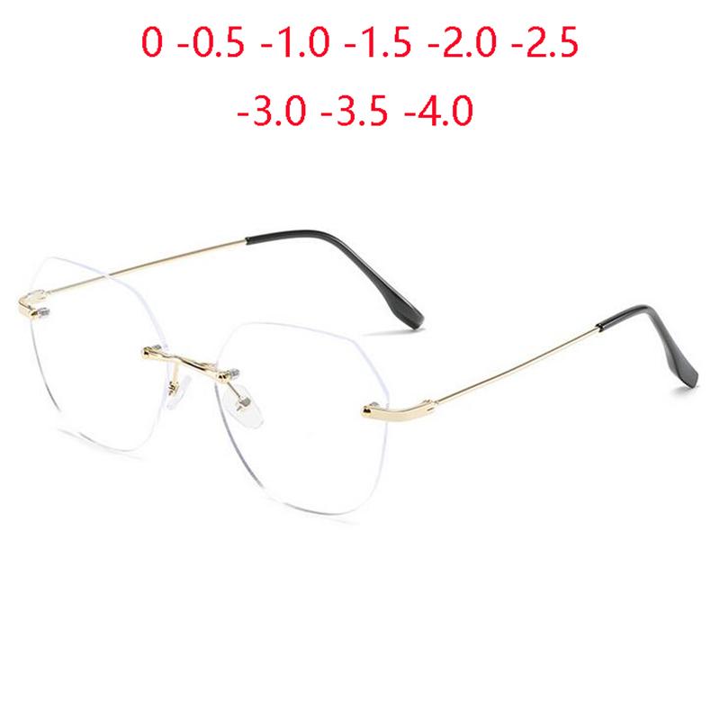 Sunglasses Ultralight Borderless Anti Blue Light Nearsighted Glasses Finished Women Big Face Rimless Short-sight Eyewear 0 -0.5 -1.0 T0 -4
Sunglasses Ultralight Borderless Anti Blue Light Nearsighted Glasses Finished Women Big Face Rimless Short-sight Eyewear 0 -0.5 -1.0 T0 -4