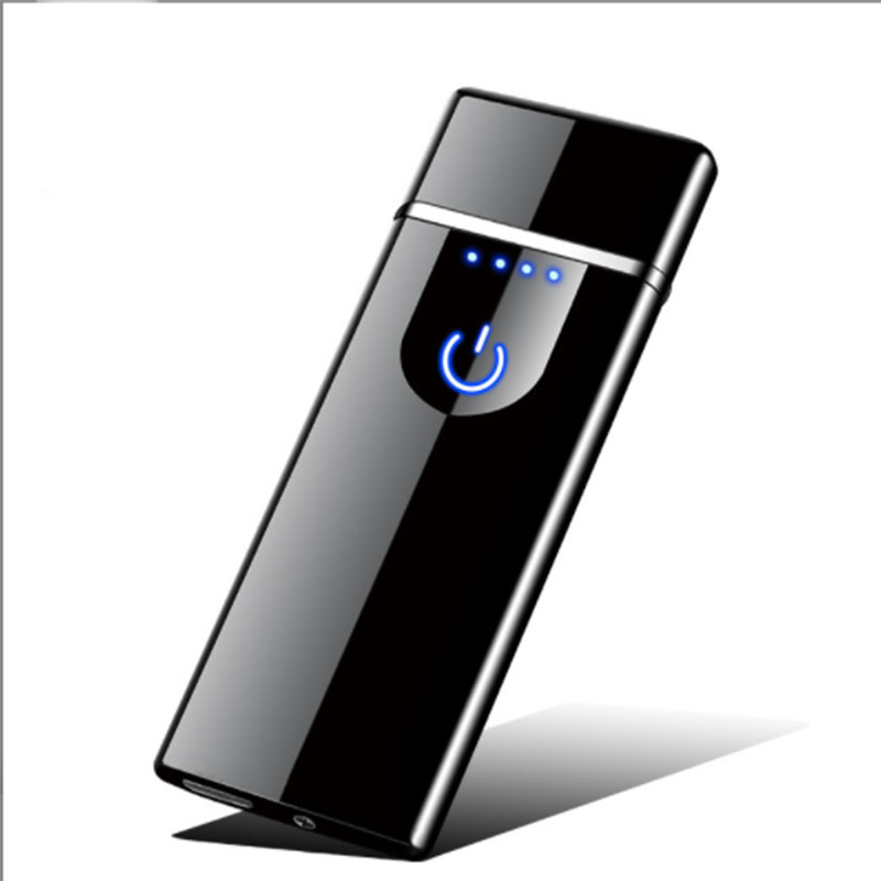 USB Lighter Rechargeable Electronic Lighters LED Screen Plasma Power Display Thunder Gadgets portable for travel W260202