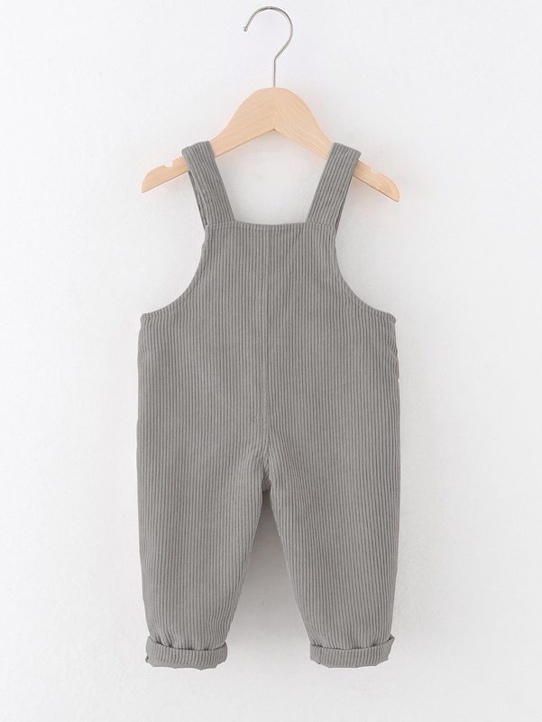 Baby boy corduroy Cartoon Bear strap Jumpsuit SHE