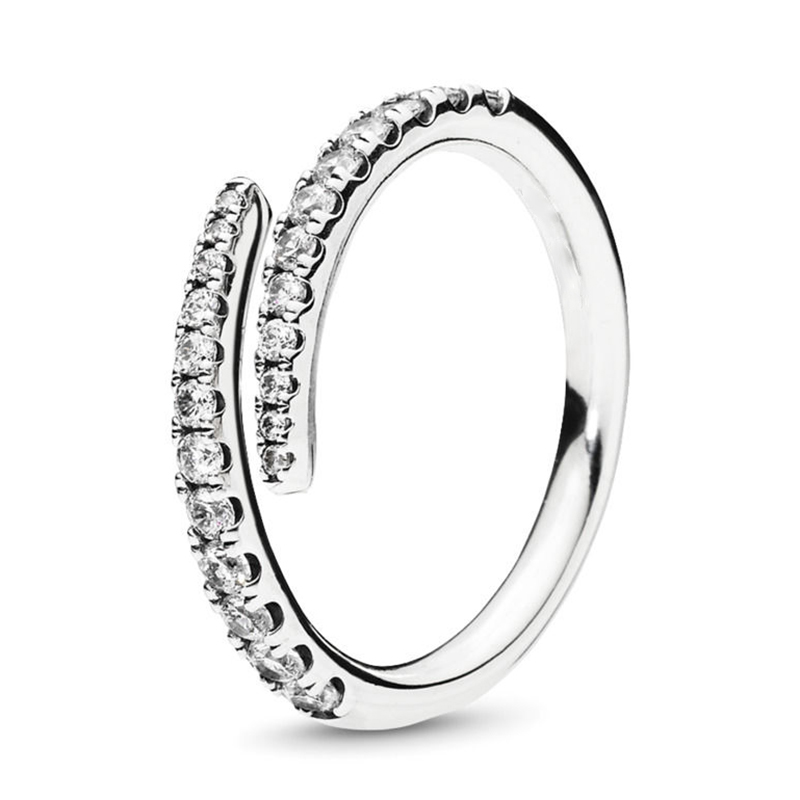 New Popular 925 Sterling Silver Rings Water Droplets Thin Finger heart Ring with Clearly CZ Wedding rings for women Jewelry Fashion Accessories Gift