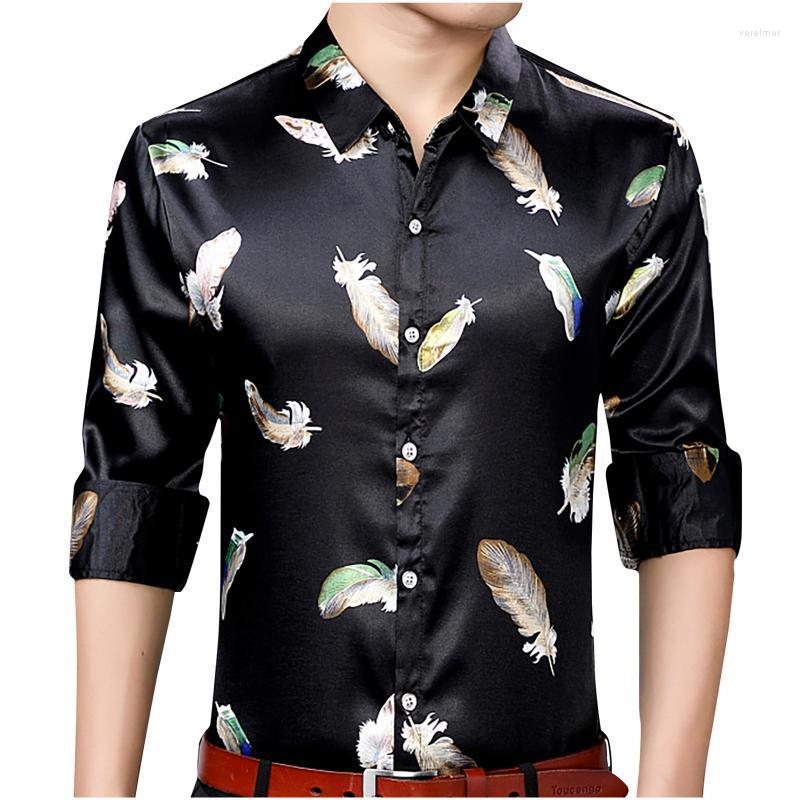 Men's Dress Shirts Ice Silk Sexy Mens Top Quality Drape Feather Print Slim Harajuku Longsleeve Shirt For Men Shitrs StreetwearMen's Vere22
Men's Dress Shirts Ice Silk Sexy Mens Top Quality Drape Feather Print Slim Harajuku Longsleeve Shirt For Men Shitrs StreetwearMen's Vere22