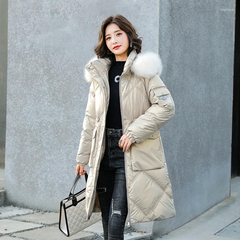 Women's Trench Coats Big Fur Collar Hooded Winter Thick Women Long Parkas Casual Glossy Down Cotton Jacket Ladies Shiny Zipper Quilted Bubbl, Beige
Women's Trench Coats Big Fur Collar Hooded Winter Thick Women Long Parkas Casual Glossy Down Cotton Jacket Ladies Shiny Zipper Quilted Bubbl, Beige
