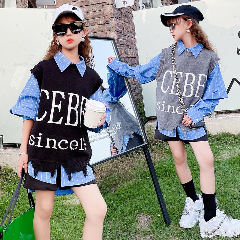 Clothing Sets Western Style Girls Letter Vests Sleeveless Sweaters Loose Shirts Waistcoat 5 7 8 9 10 12 14 Years 2pcs Tops, Black
Clothing Sets Western Style Girls Letter Vests Sleeveless Sweaters Loose Shirts Waistcoat 5 7 8 9 10 12 14 Years 2pcs Tops, Black