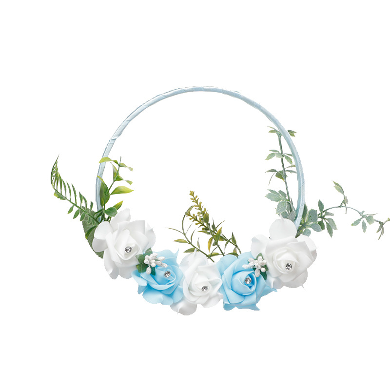 Bride wedding hand-held garland new simulation flower wedding garland cross-border party props Western-style hand-held flower decoration