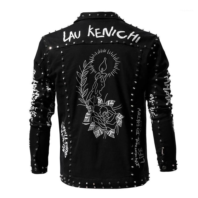 Punk Rivet Denim Jacket Men Hip Hop Jeans Hipster Printed Slim Outwear Fashion Streetwear For Male 2022 Coat Men's Jackets, Black
Punk Rivet Denim Jacket Men Hip Hop Jeans Hipster Printed Slim Outwear Fashion Streetwear For Male 2022 Coat Men's Jackets, Black