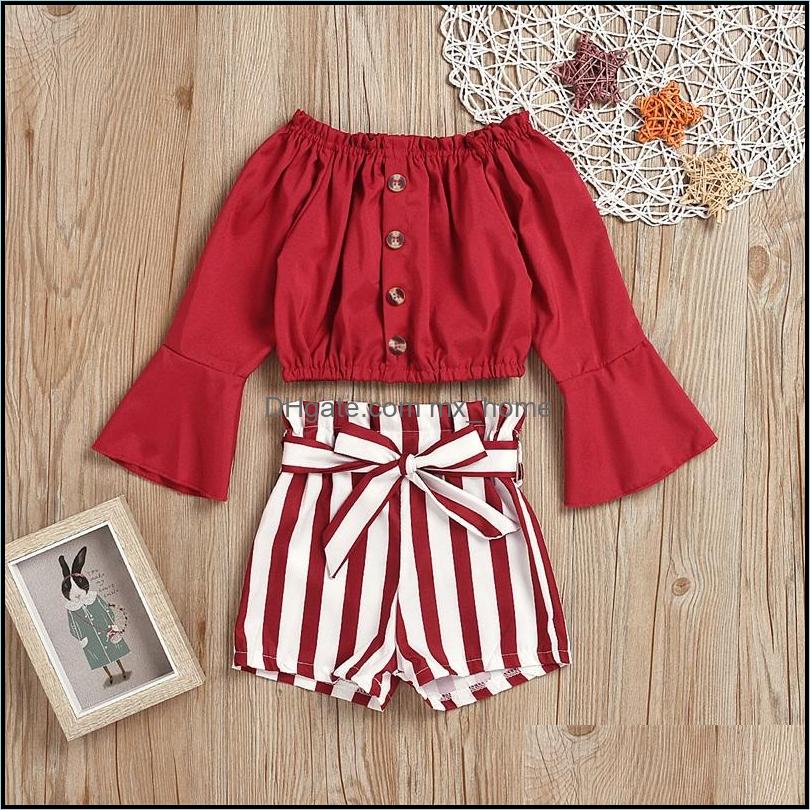 Clothing Sets Kids Clothes Girls Outfits Children Flare Sleeve Off Shoder Topsstripe Shorts 2Pcs Set Summer Fashion Baby Clot Mxhome Dhtdl
Clothing Sets Kids Clothes Girls Outfits Children Flare Sleeve Off Shoder Topsstripe Shorts 2Pcs Set Summer Fashion Baby Clot Mxhome Dhtdl