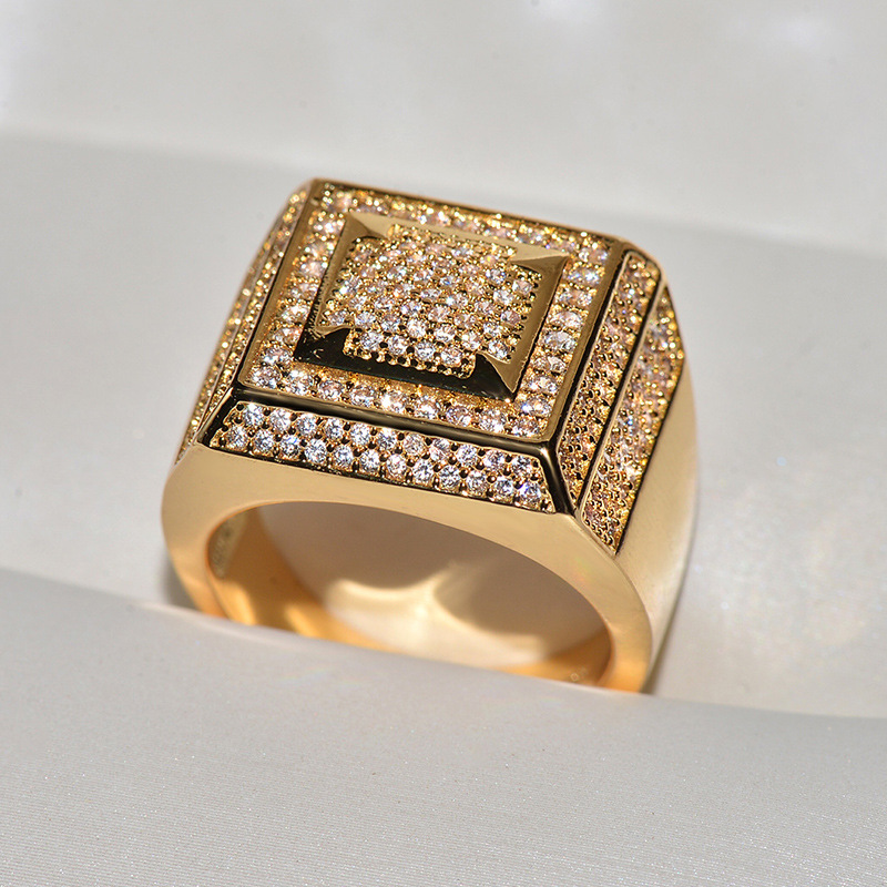 Free shipping Mens Stunning Handmade Band Rings Fashion Jewelry Sterling Sier ular Round Cut White Topaz CZ Dia Full Gemstones Hip Hop Men Wedding Rin
