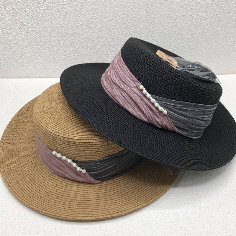 Wide Brim Hats Summer Flat Top Panama Raffia Women Straw Hat Pearl Ribbon Beach UV Elegant Street Shopping Sun, White
Wide Brim Hats Summer Flat Top Panama Raffia Women Straw Hat Pearl Ribbon Beach UV Elegant Street Shopping Sun, White