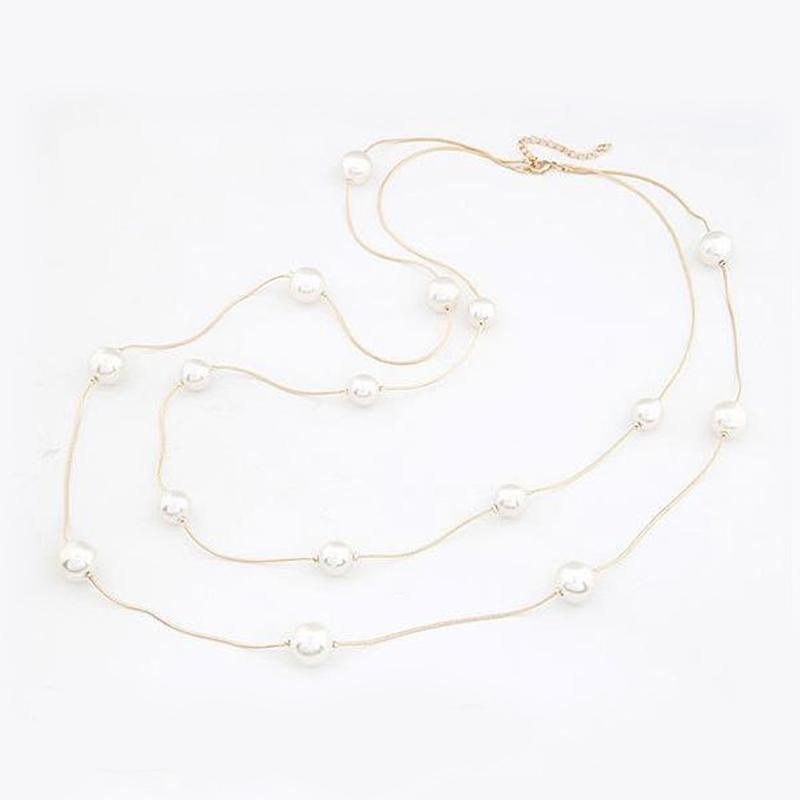 Chains Double Layers Pearl Long Necklace Female Elegant Casual Sweater Decor Fashion Artificial Jewelry Gift Pendants Fine
Chains Double Layers Pearl Long Necklace Female Elegant Casual Sweater Decor Fashion Artificial Jewelry Gift Pendants Fine