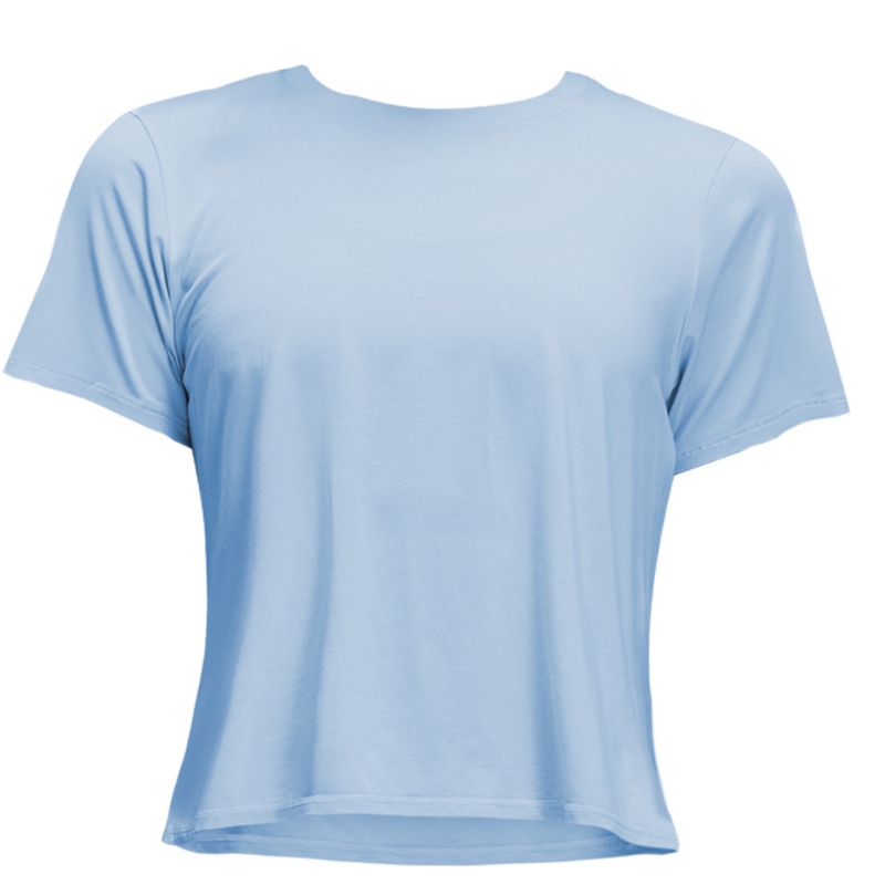 Yoga round neck short sleeved solid color nude sports shaping waist tight fitness loose jogging sportswear womens high-quality T-shirt