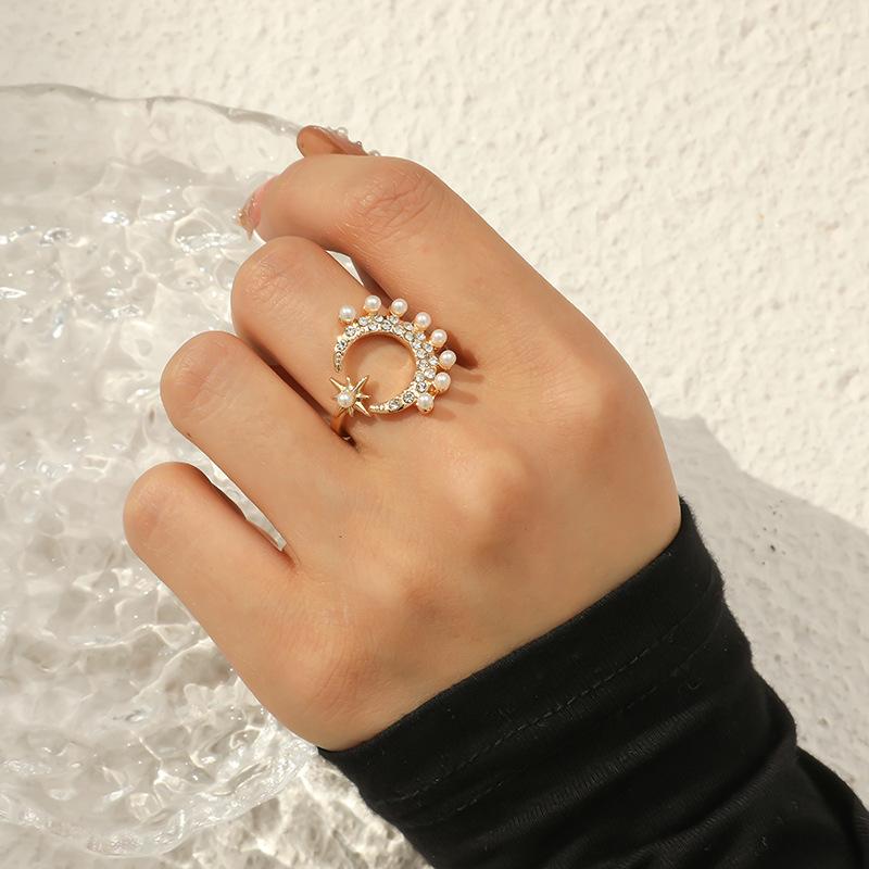 Wedding Rings Korean Temperament Moon Star Wing Open For Women Girl Crystal Pearl Beads Statement Anel Valentine's Day GiftWedding
Wedding Rings Korean Temperament Moon Star Wing Open For Women Girl Crystal Pearl Beads Statement Anel Valentine's Day GiftWedding