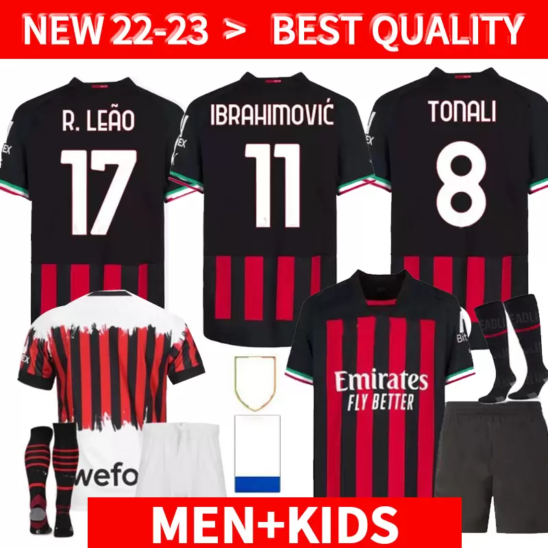 IBRAHIMOVIC 22 23 soccer jersey AC GIROUD BENNACER KESSIE ROMAGNOLI CALHANOGLU TONALI REBIC 2022 2022 MILANS player football shirt maillot men kids kit 222, Green
IBRAHIMOVIC 22 23 soccer jersey AC GIROUD BENNACER KESSIE ROMAGNOLI CALHANOGLU TONALI REBIC 2022 2022 MILANS player football shirt maillot men kids kit 222, Green