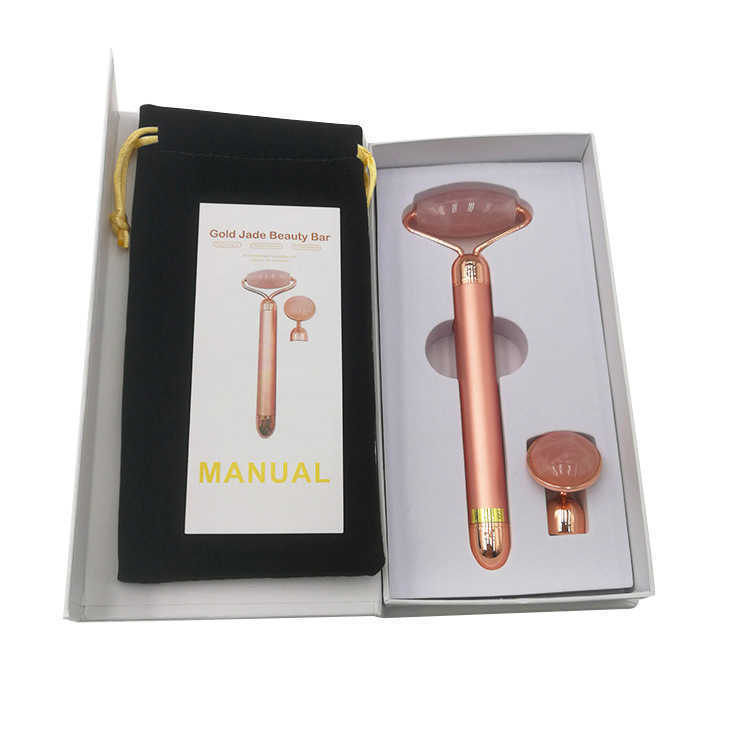 Wholesale Powder Jade Roller Massage Stick Jade Stick Electric Two In One Replaceable Jade Massage Beauty Stick Wholesale