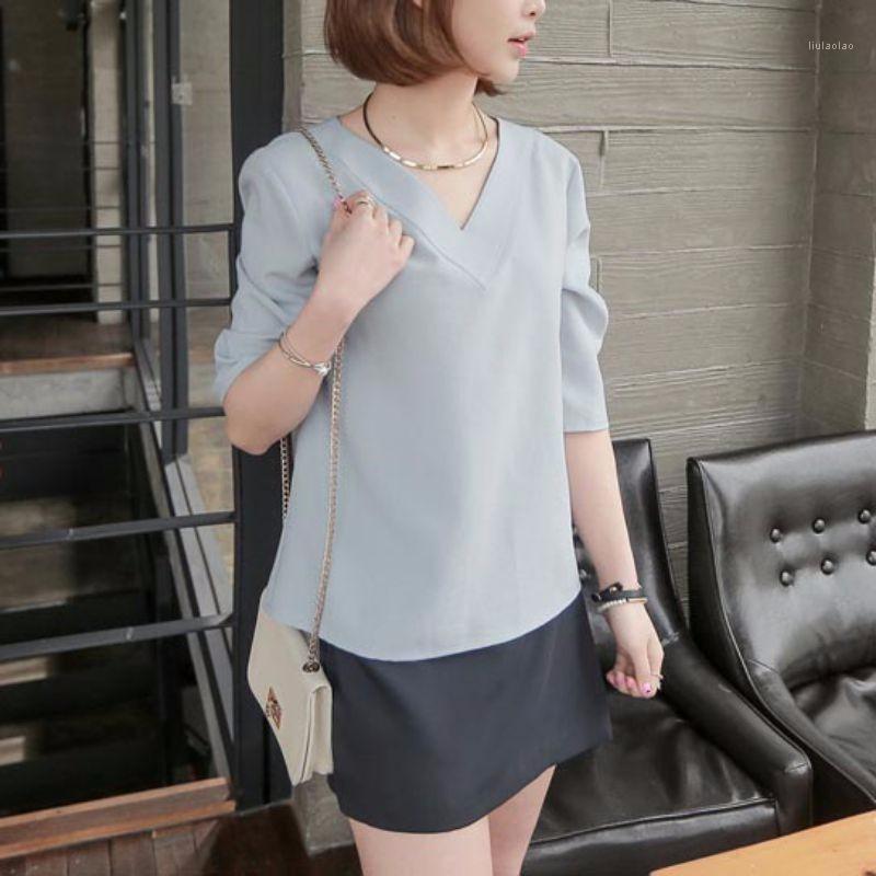 Women' Blouses & Shirts Sexy Tops Summer V-neck Chiffon Blouse Women Office Ladies Top Work Clothing Korean 2022, White
Women' Blouses & Shirts Sexy Tops Summer V-neck Chiffon Blouse Women Office Ladies Top Work Clothing Korean 2022, White