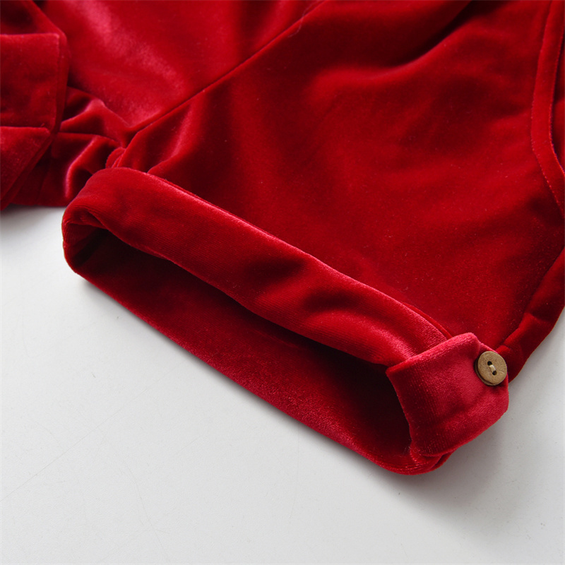 born Clothes Suit Baby Boy Clothing Sets for Birthday Wedding Party Children Withe Blouse Velvet Pants 3Pcs Outfits With Hats 220326