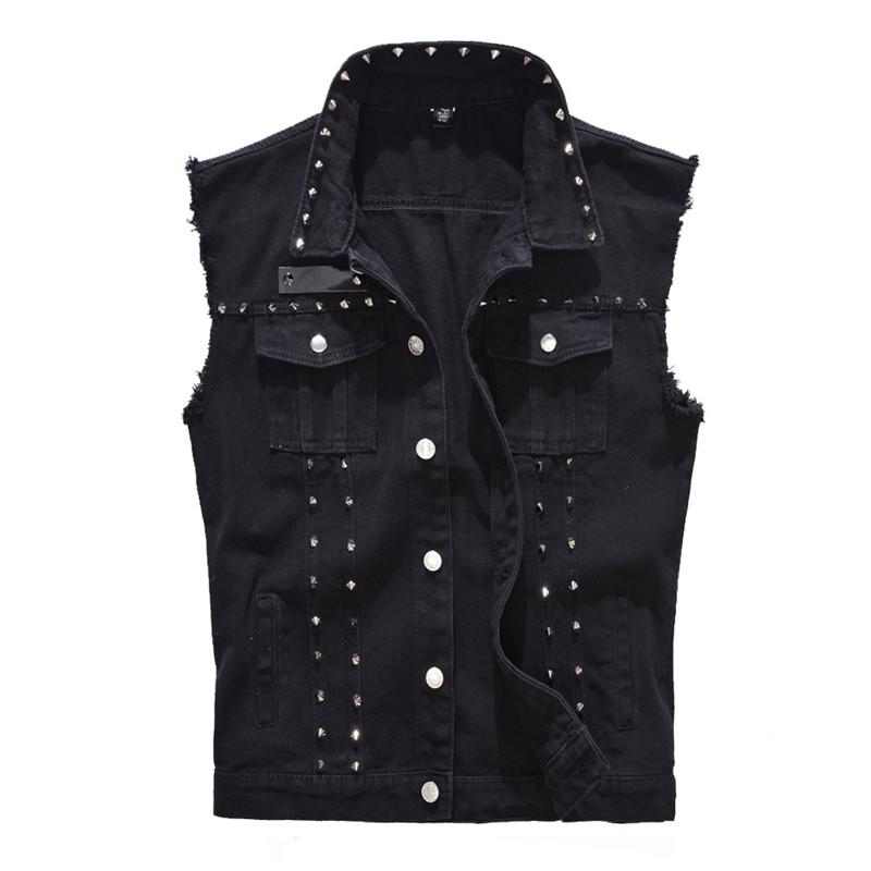Men's Vests Fashion Punk Style Denim For Men Hi Street Hip Hop Rock Waiscoat With Rivets Streetwear Sleeveless Jacket Big Size, Black
Men's Vests Fashion Punk Style Denim For Men Hi Street Hip Hop Rock Waiscoat With Rivets Streetwear Sleeveless Jacket Big Size, Black