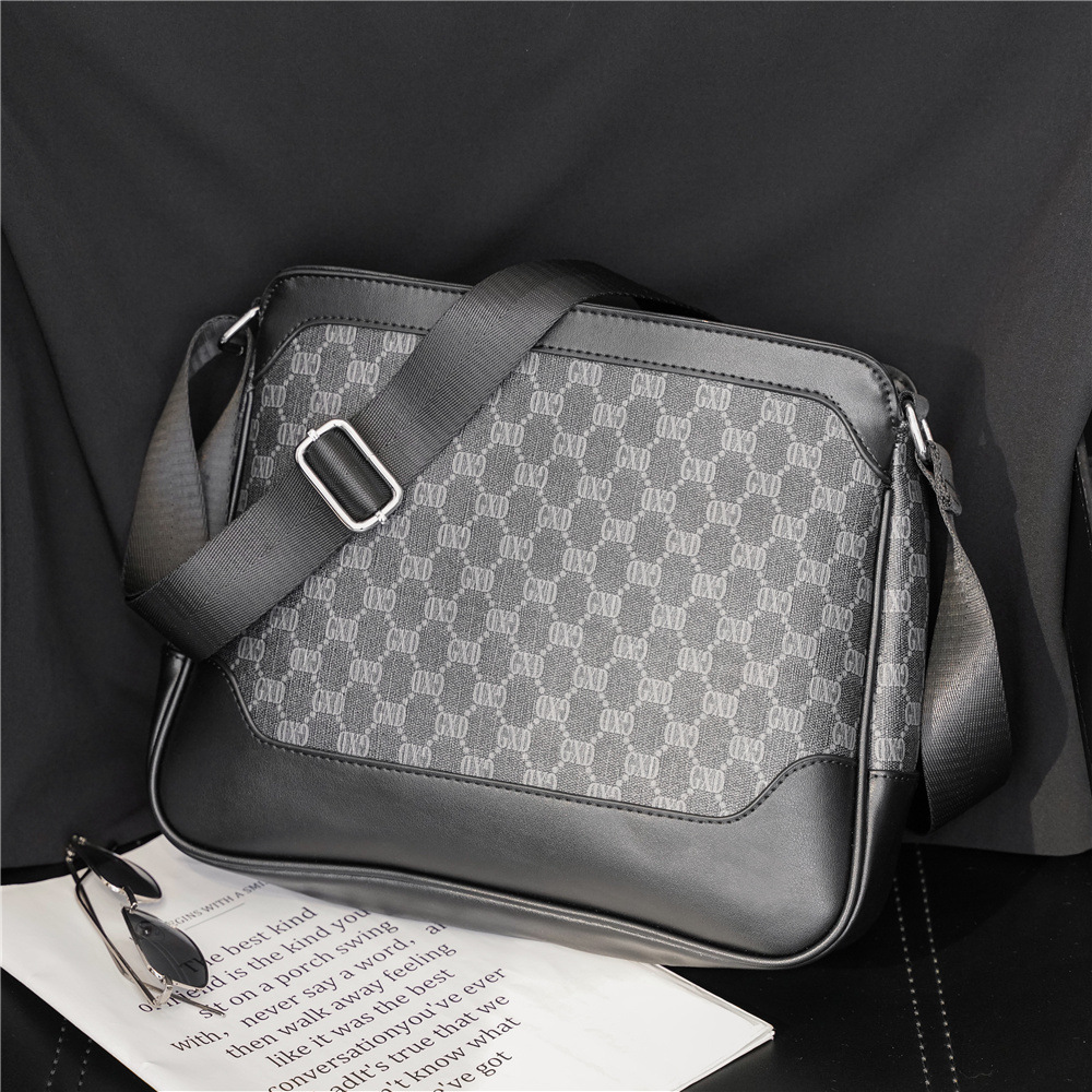 Fashion Business Men Messenger Bag Luxury Letter Plaid Leather Shoulder Crossbody Bag Male iPad Satchels Handbag, Black
Fashion Business Men Messenger Bag Luxury Letter Plaid Leather Shoulder Crossbody Bag Male iPad Satchels Handbag, Black