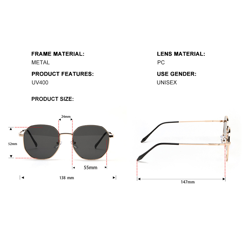 DDDLONG Retro Fashion Square Sunglasses Women Men Metal Sun Glasses Classic Vintage UV400 Outdoor De Sol D38 220506