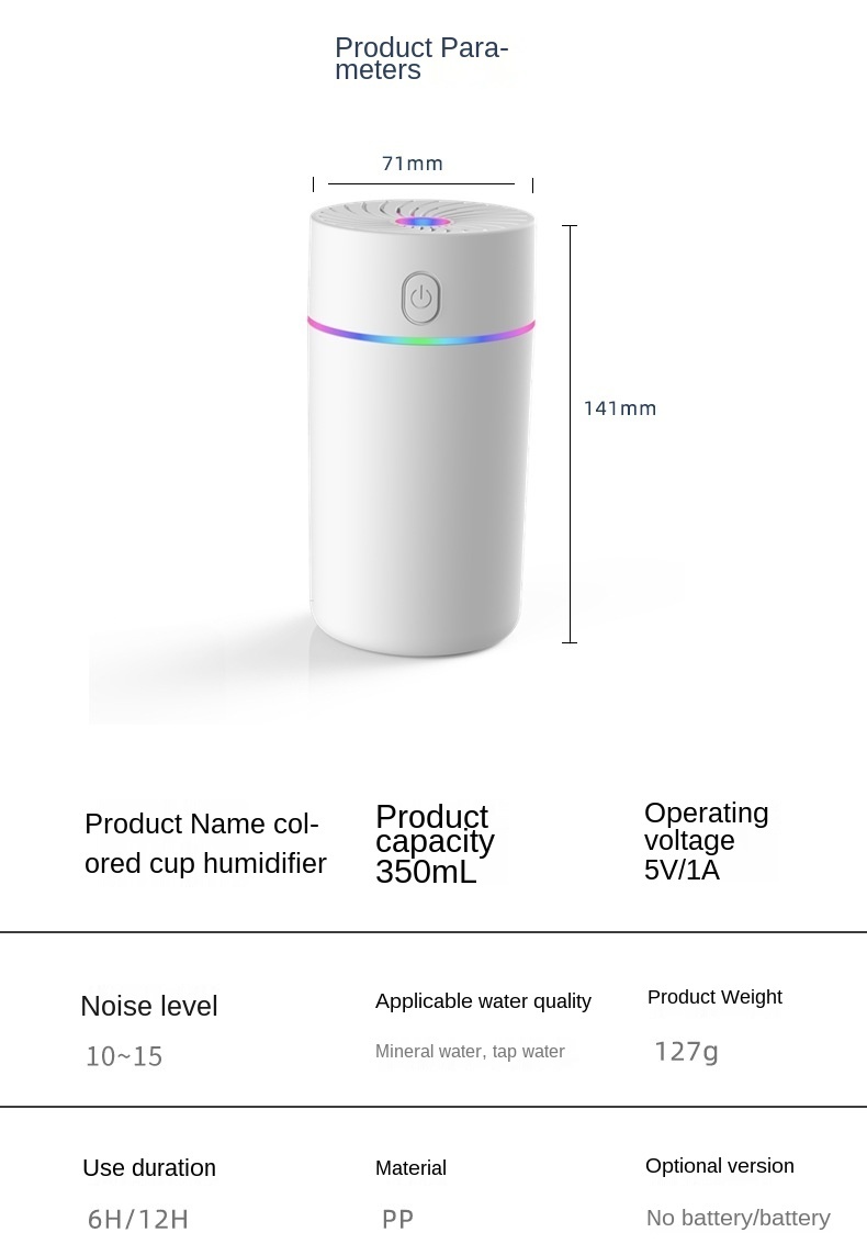 Automobile Humidifier Ultrasonic USB Aroma Essential Oil Diffuser Romantic Color Night Lamp Mist Maker Humidificador Portable