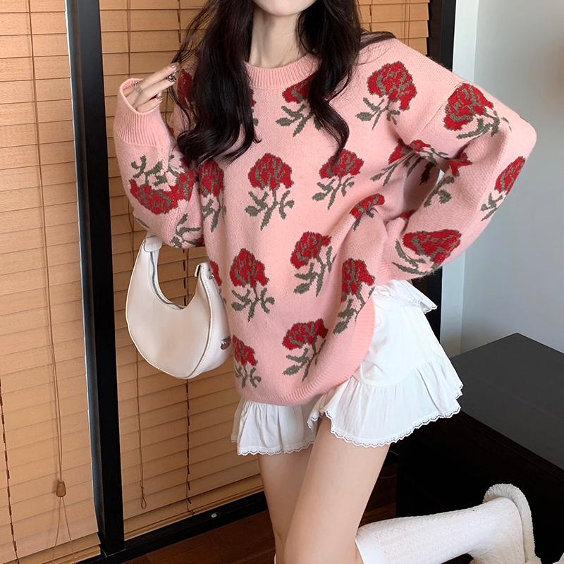 Women's Sweaters Women's Japanese Kawaii Ulzzang Vintage Ins Rose Flower Loose Sweater Female Korean Harajuku Clothing For WomenWomen's, Black
Women's Sweaters Women's Japanese Kawaii Ulzzang Vintage Ins Rose Flower Loose Sweater Female Korean Harajuku Clothing For WomenWomen's, Black
