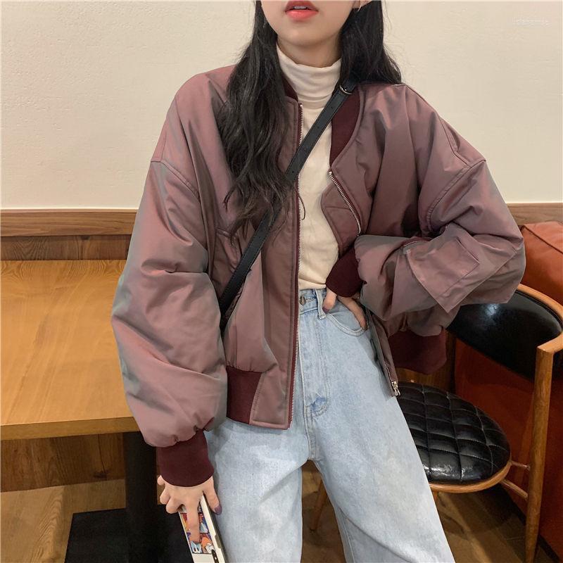 Women' Down & Parkas Korean Fashion Long Sleeve Loose Jacket Parka Women Cotton Thickening Zippers Uniform Bomber Jackets Autumn Winter Wom, Purple
Women' Down & Parkas Korean Fashion Long Sleeve Loose Jacket Parka Women Cotton Thickening Zippers Uniform Bomber Jackets Autumn Winter Wom, Purple