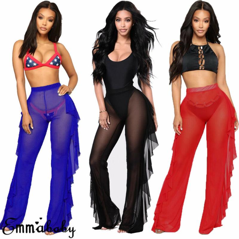 Women' Swimwear Women Fashion Ruffles Beach Trousers Ladies Summer Transparent Bikini Cover Up Elegant High Waist Playa BeachwearWomen, Red
Women' Swimwear Women Fashion Ruffles Beach Trousers Ladies Summer Transparent Bikini Cover Up Elegant High Waist Playa BeachwearWomen, Red