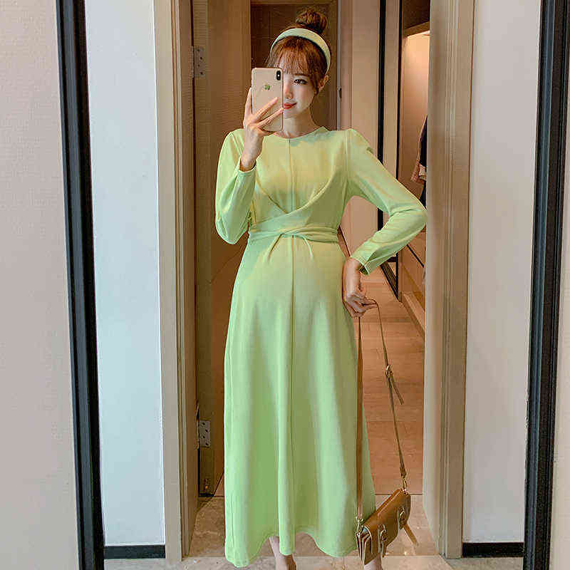 6838# 2022 Spring Korean Fashion Cotton Maternity Long Dress Elegant A Line Slim Waist Clothes for Pregnant Women Pregnancy G220418, Green
6838# 2022 Spring Korean Fashion Cotton Maternity Long Dress Elegant A Line Slim Waist Clothes for Pregnant Women Pregnancy G220418, Green