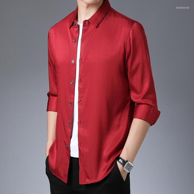 Men' Casual Shirts Men' Summer Spring Soft Silk Dress Long Sleeve Solid Color Clothes Male Streetwear Buttons UpMen' Eldd22, Black
Men' Casual Shirts Men' Summer Spring Soft Silk Dress Long Sleeve Solid Color Clothes Male Streetwear Buttons UpMen' Eldd22, Black