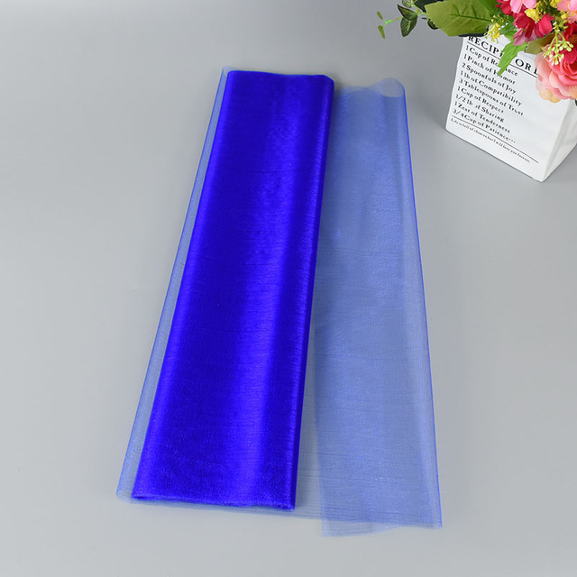 5 yards Wedding Decoration Tulle Roll Crystal Organza Sheer Fabric For Birthday Party Backdrop Wedding Chair Sashes Decor Yarn