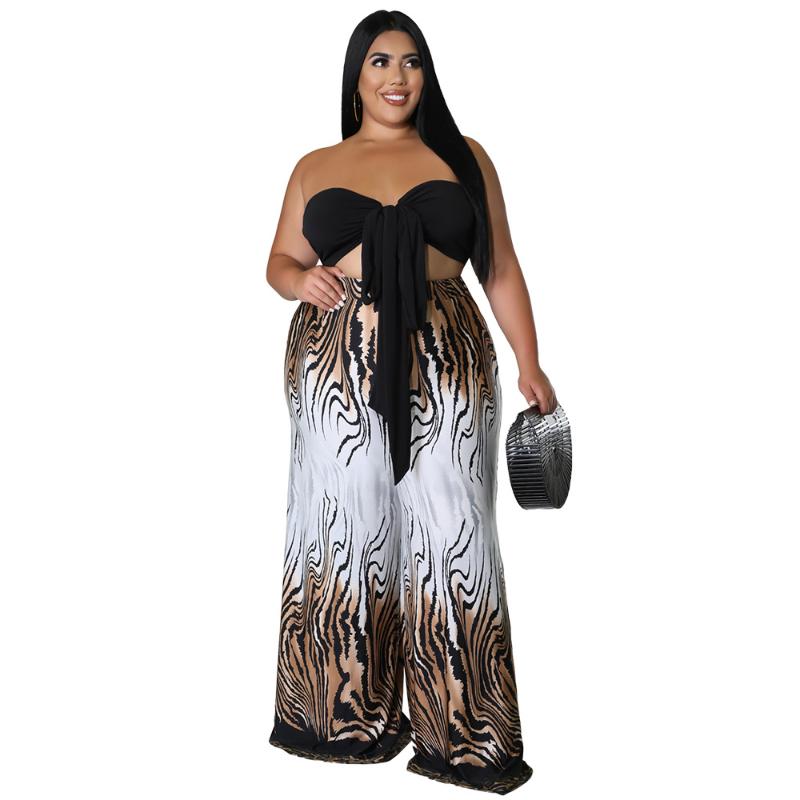 Women's Plus Size Tracksuits FS Sexy Club Set Two Pieces Tube Top Wide Leg Trousers Suits Women Clothing Tiger Print Strapless Big Bow 2022, Black
Women's Plus Size Tracksuits FS Sexy Club Set Two Pieces Tube Top Wide Leg Trousers Suits Women Clothing Tiger Print Strapless Big Bow 2022, Black