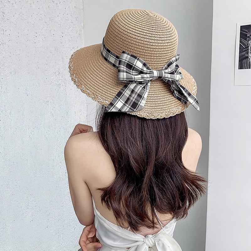 Wide Brim Hats Plaid Bow Straw Sun Hat For Women Bucket Fashion Ladies Casual Visor Summer Protection Cap Beach Girls, D83-khaki
Wide Brim Hats Plaid Bow Straw Sun Hat For Women Bucket Fashion Ladies Casual Visor Summer Protection Cap Beach Girls, D83-khaki
